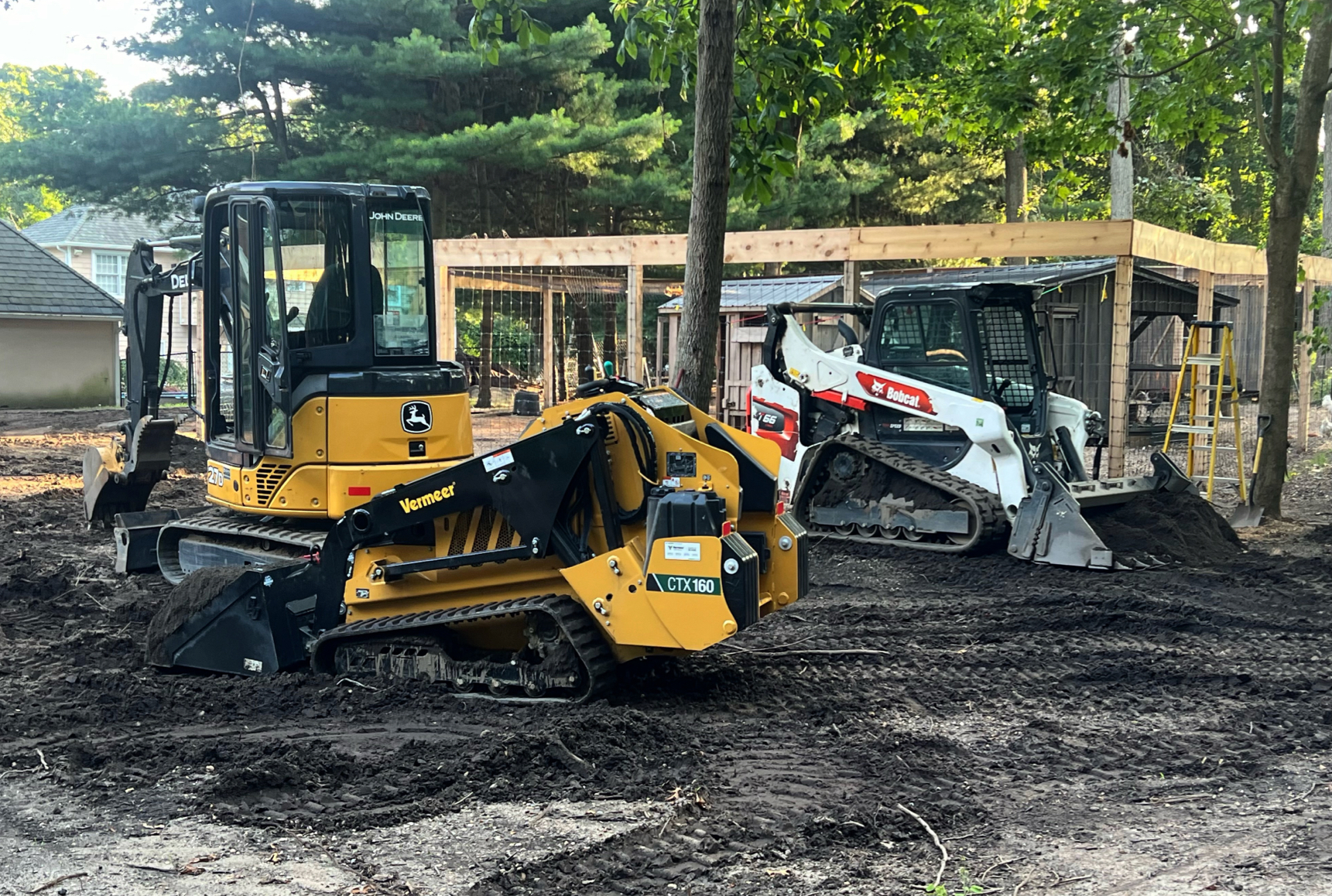 Excavater digging a new cesspool